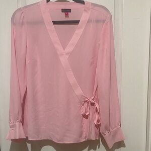 Vince Camuto Blush Pink Wrap Blouse